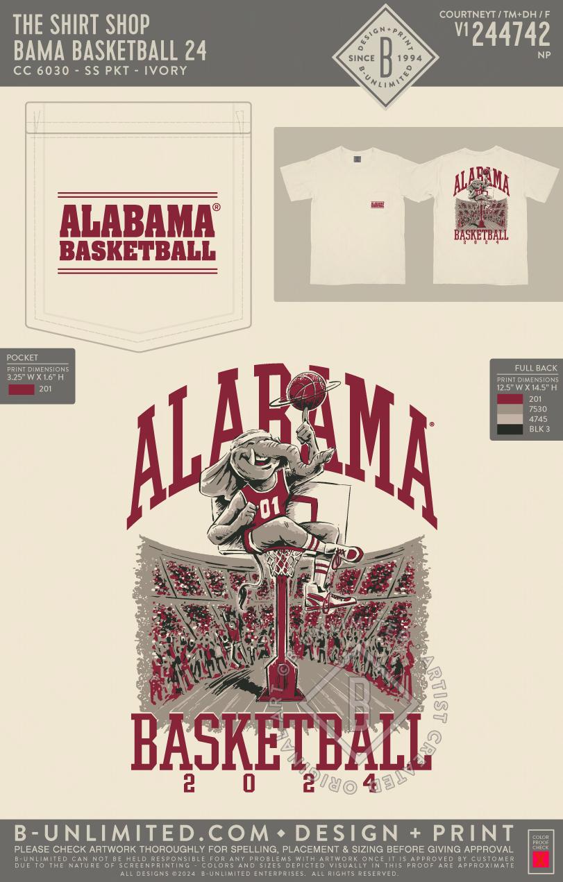 The Shirt Shop - 2024 Bama Basketball T-Shirt