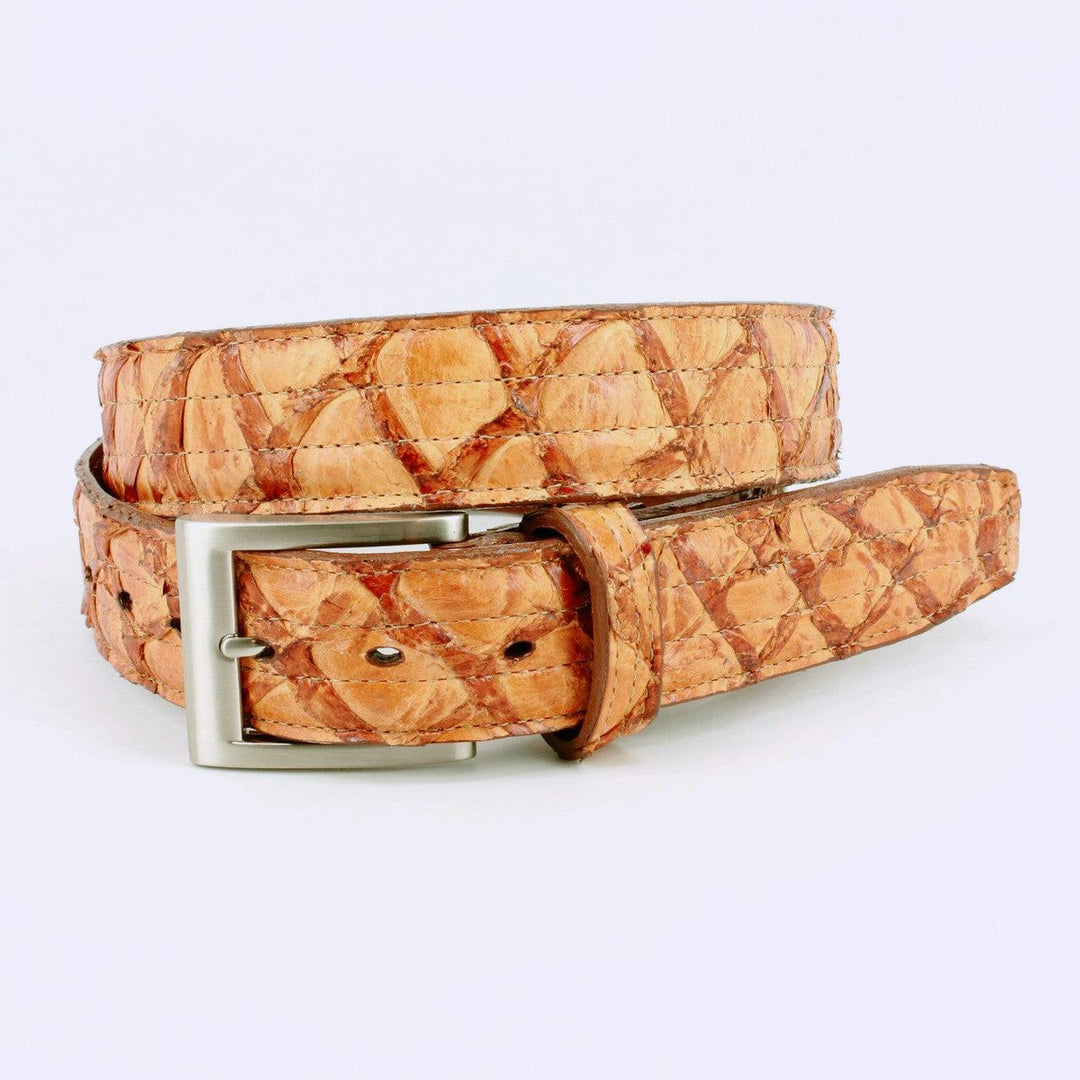 Torino 35MM Pirarucu Leather Satin Belt