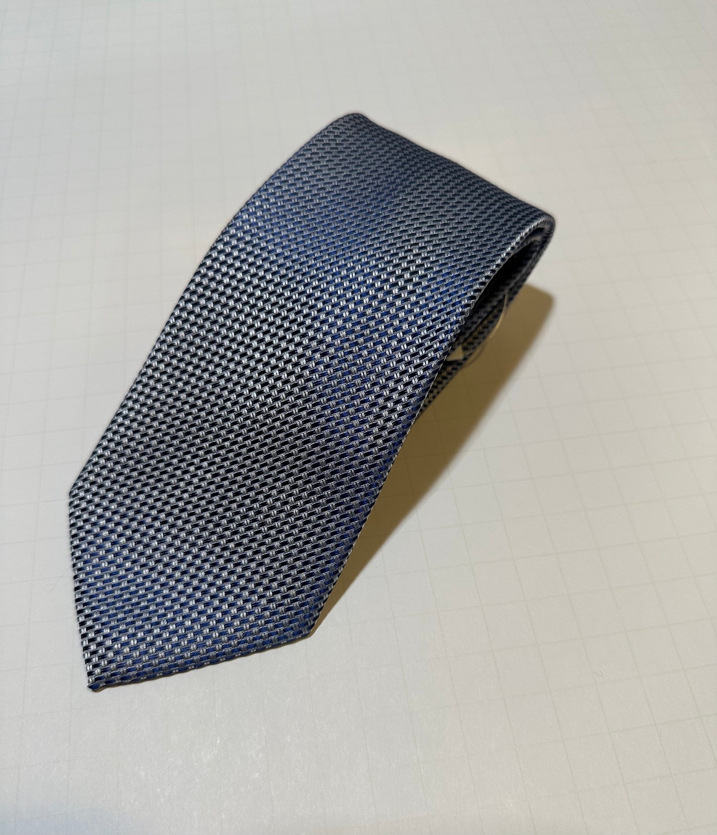 The Shirt Shop Tie Navy/Silver/White Pattern