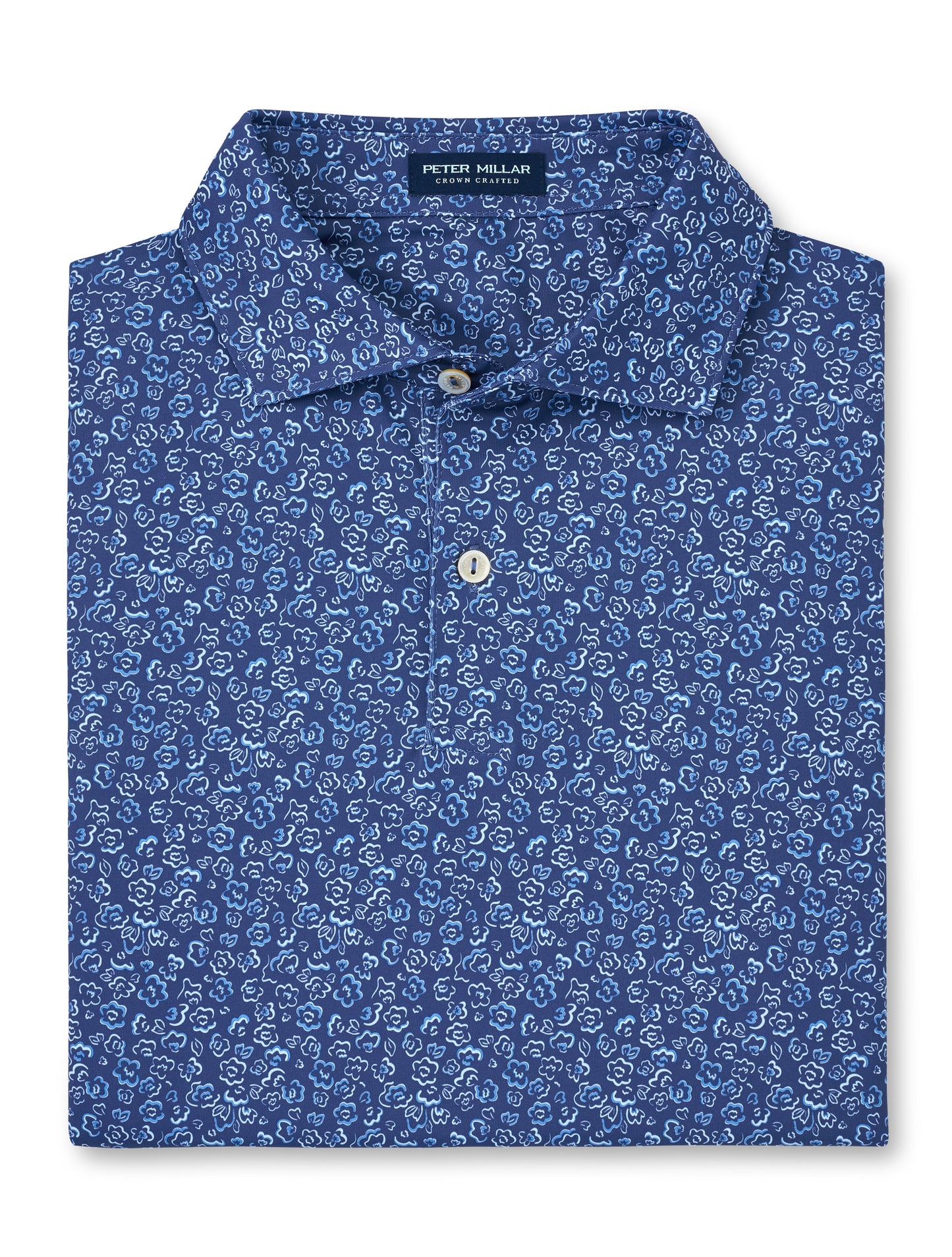 Peter Millar Fields of Carlsbad Performance Jersey Polo - Blue Pearl
