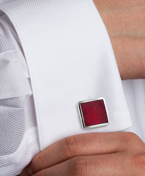 David Donahue Sterling Silver Paisley Wine Cufflinks