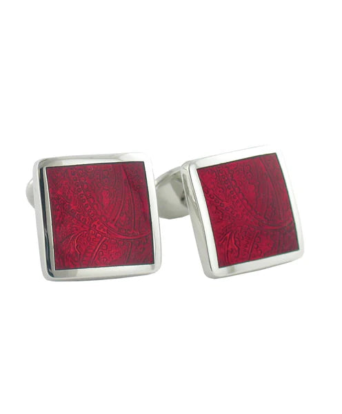 David Donahue Sterling Silver Paisley Wine Cufflinks