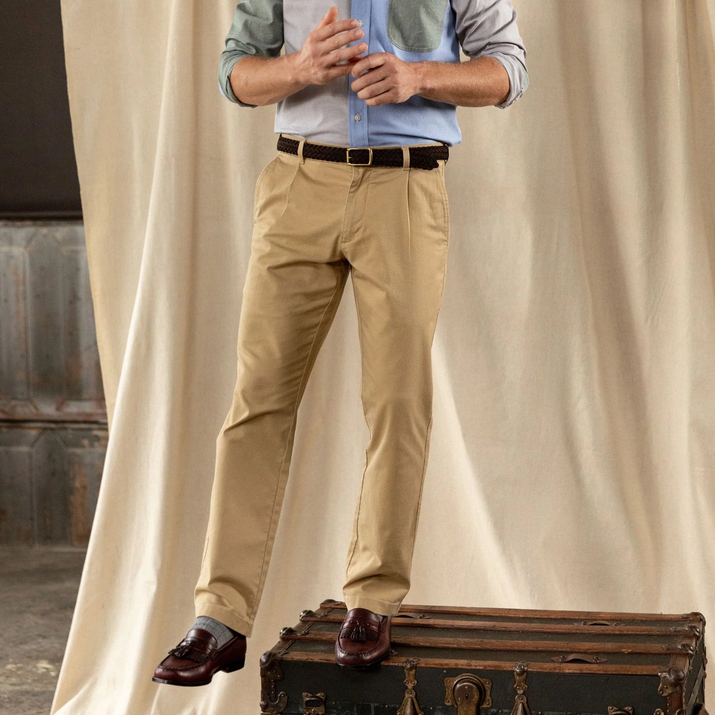 Duck Head 160th Pleated Gold School Chino - Khaki