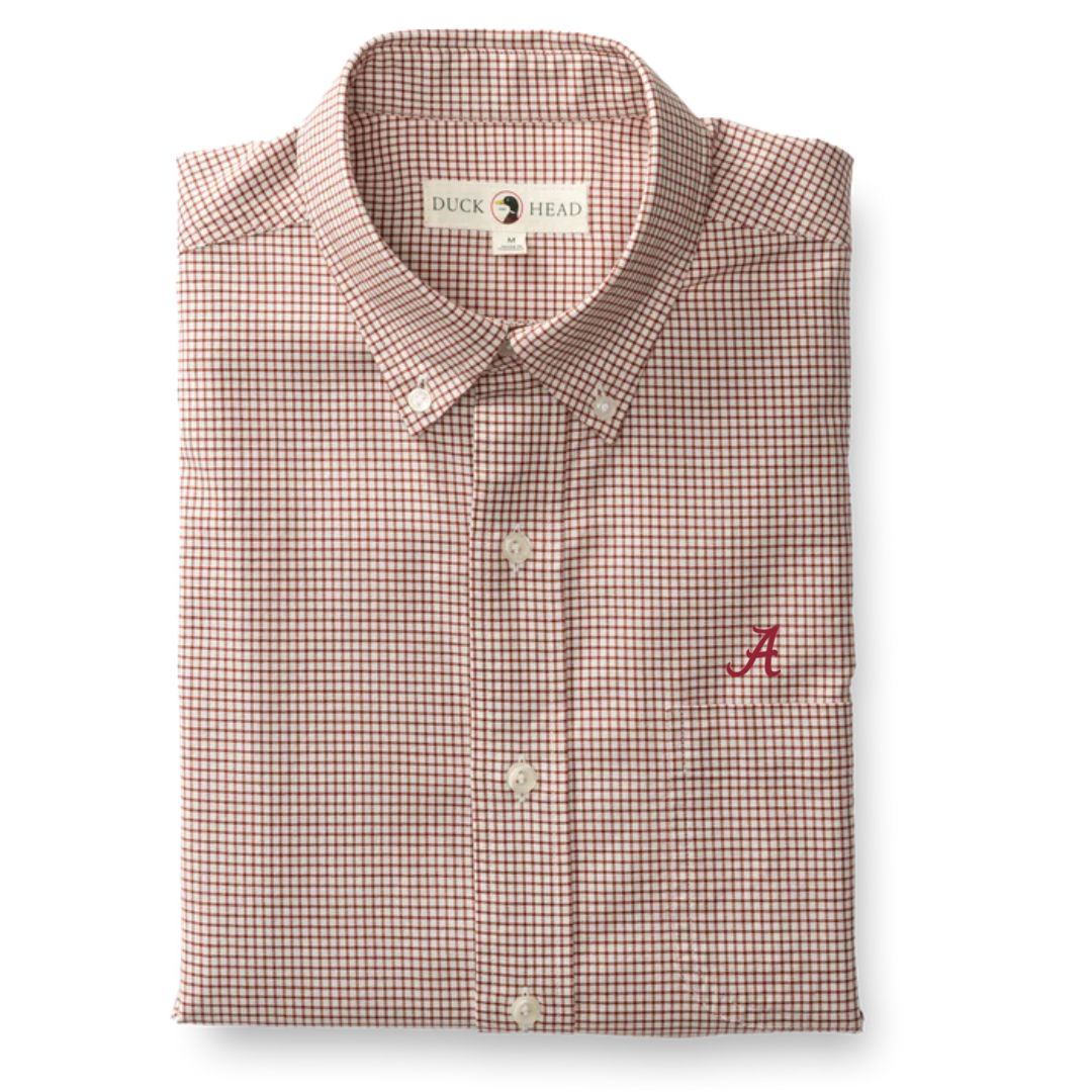 Duck Head Lowery Plaid "Script A" Cotton Oxford Sport Shirt