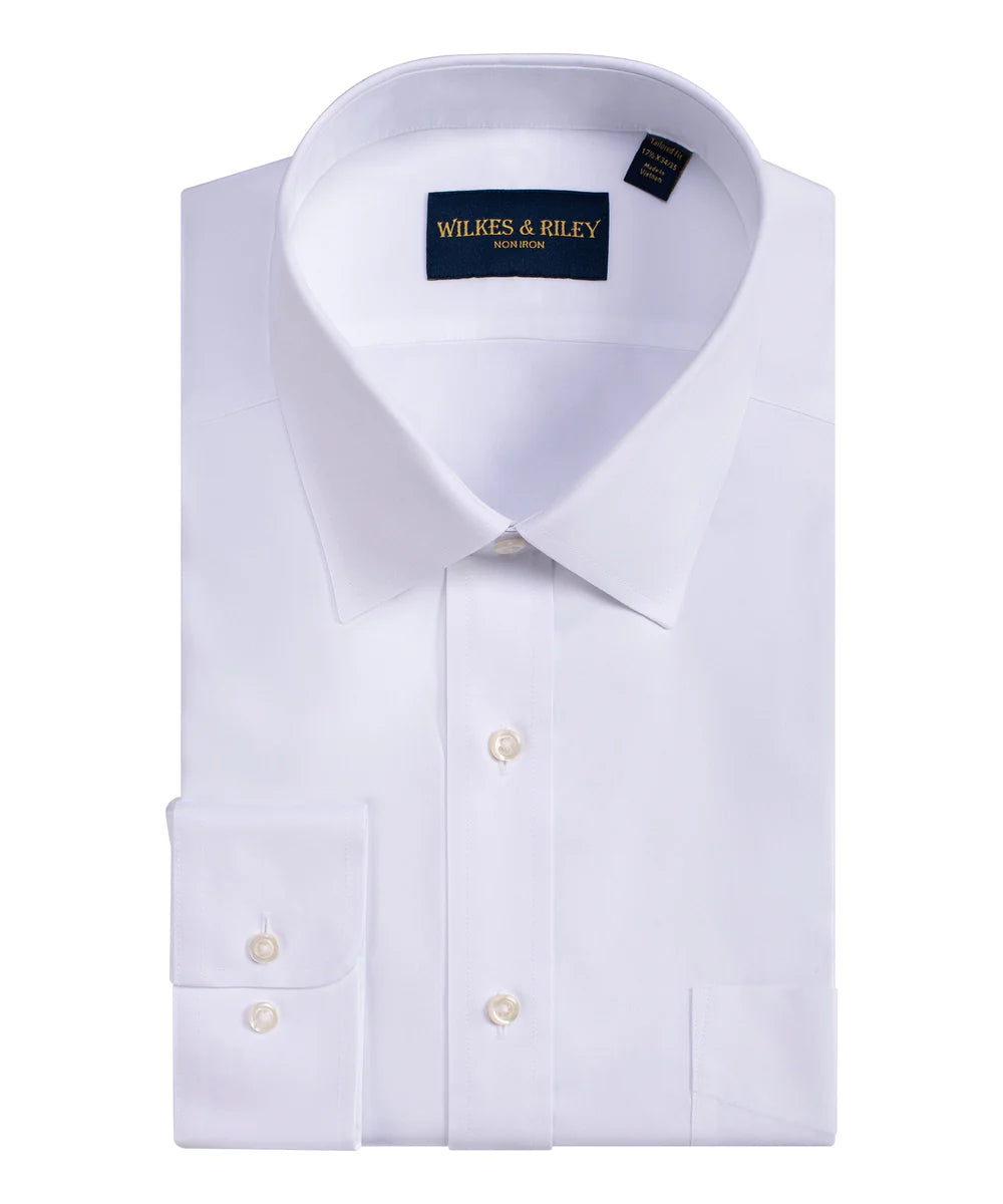 Wilkes & Riley Spread Collar Dress Shirt (White)