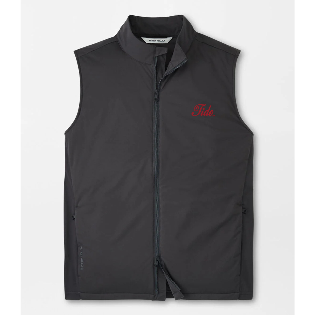 Peter Millar Fuse Hybrid Vest- Carbon Black (Tide Script)
