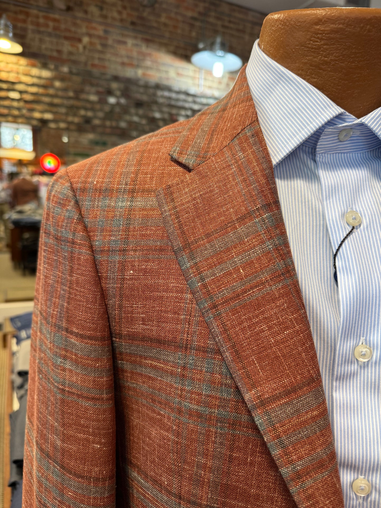 Hart Schaffner Marx Orange Plaid Sport Coat