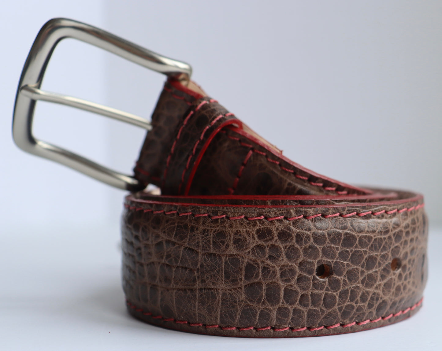 The Shirt Shop Travis Hornback Croco Belt (Briar/Crimson Edge)