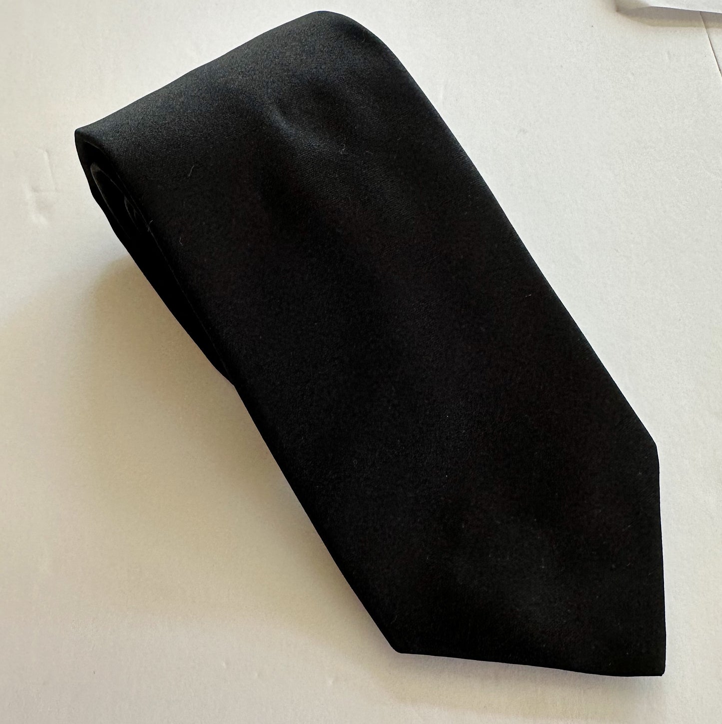 R. Hanauer Tie - Black Silk Satin