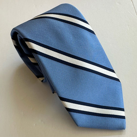 R. Hanauer Tie - Light Blue Butler Stripe
