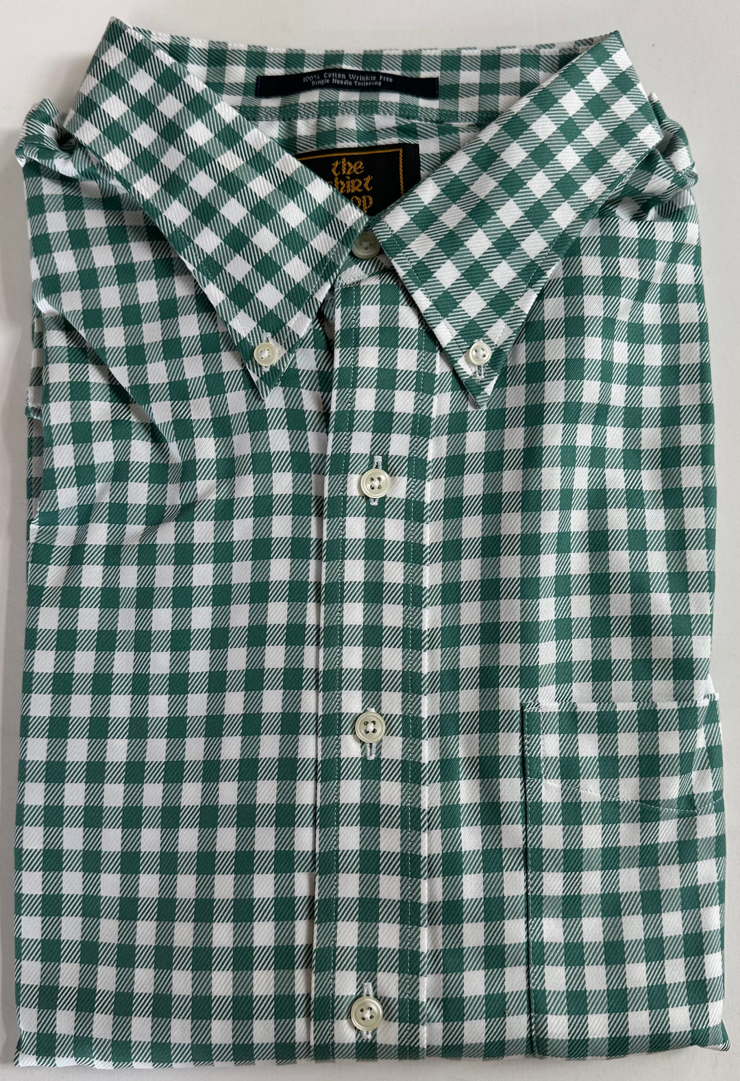 The Shirt Shop Wrinkle Free Button Down- Green Checker