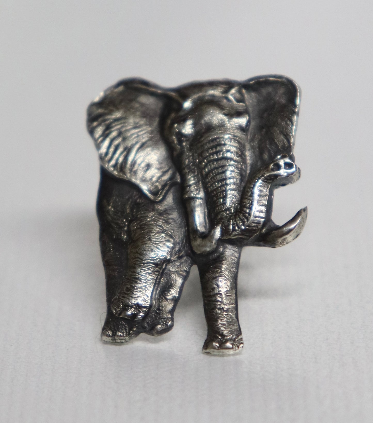 Clint Orms Sterling Silver Elephant Lapel Pin (2 Sizes)