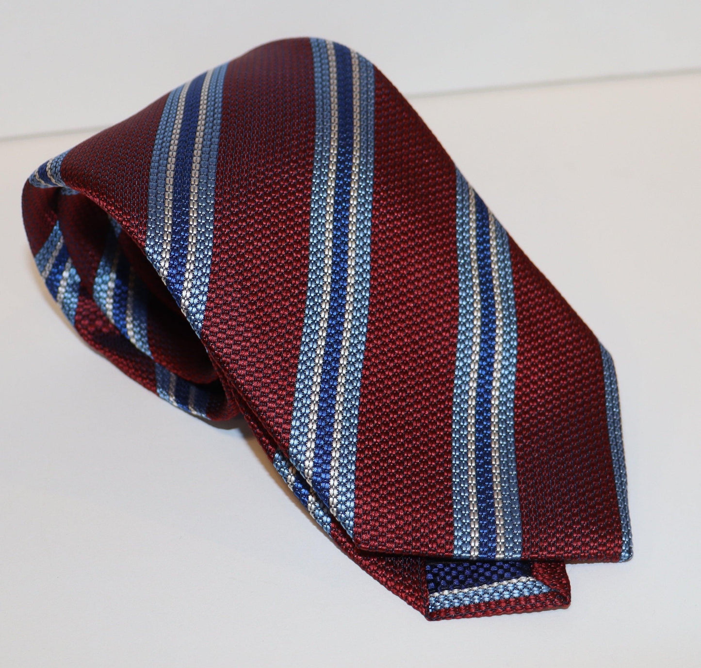David Donahue Tie - Merlot Stripe