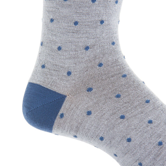 The Shirt Shop Ash/Bay Blue Dot Merino Wool Sock