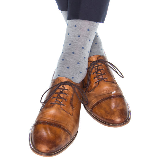 The Shirt Shop Socks - OTC Ash & Bay Blue Dot