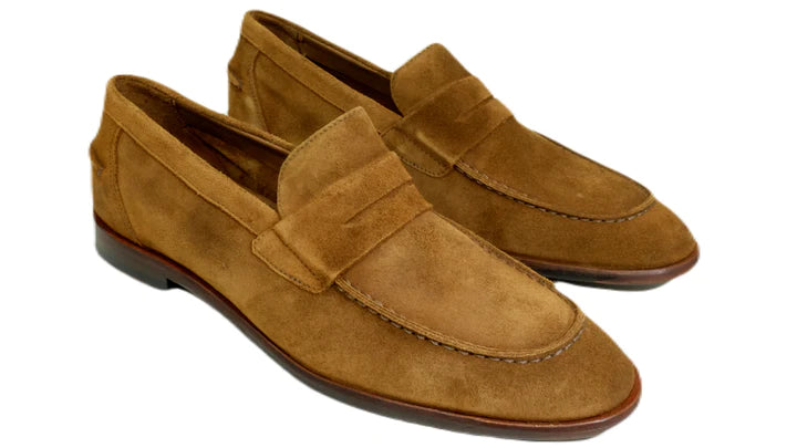 Alan Payne Naples Suede Slip-On - Bourbon