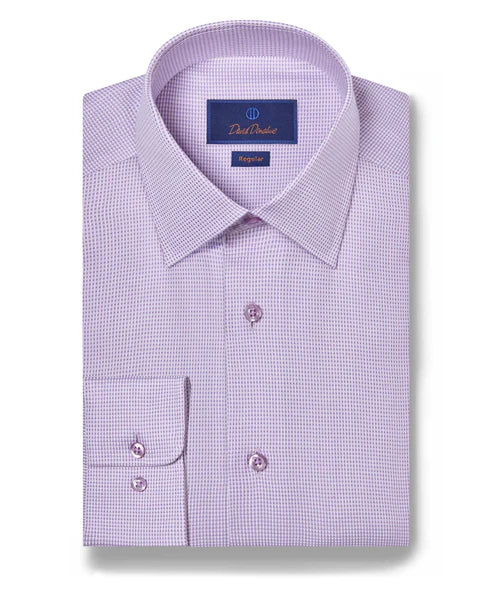 David Donahue Lilac Micro Dobby Dress Shirt (Regular Fit)