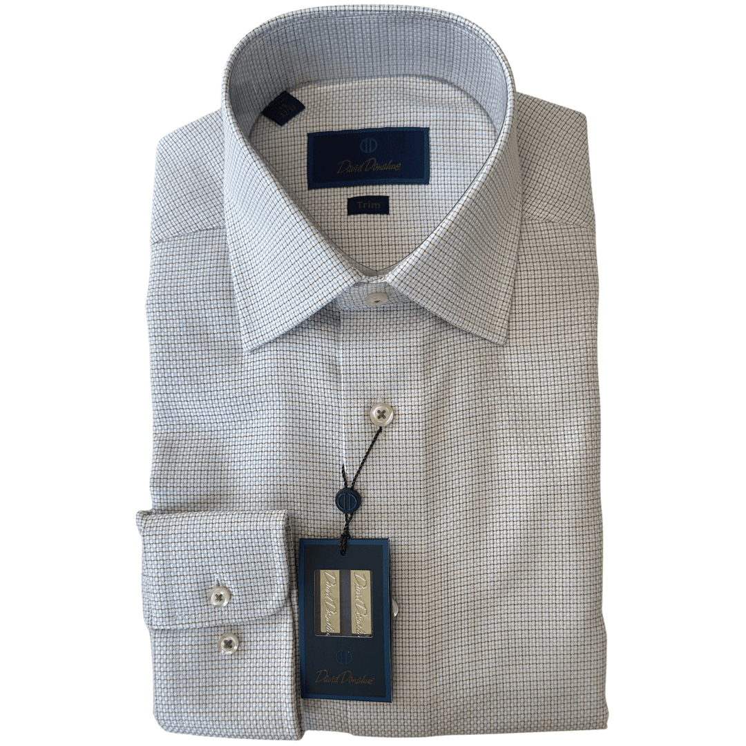 David Donahue Sky & Chocolate Dress Shirt (Trim Fit)
