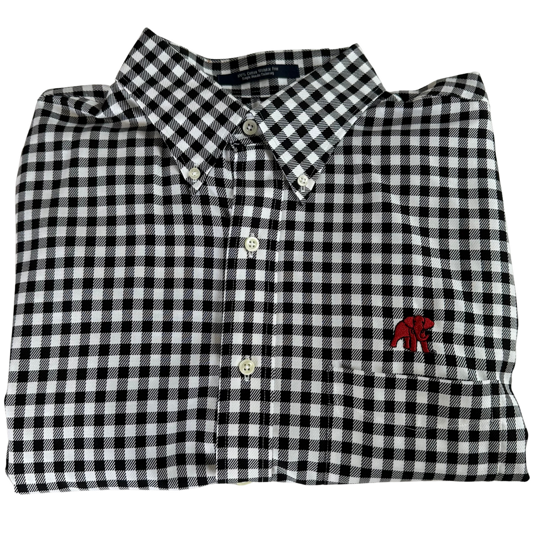 The Shirt Shop Wrinkle Free Button Down- Black Checker (Shirt Shop Elephant)