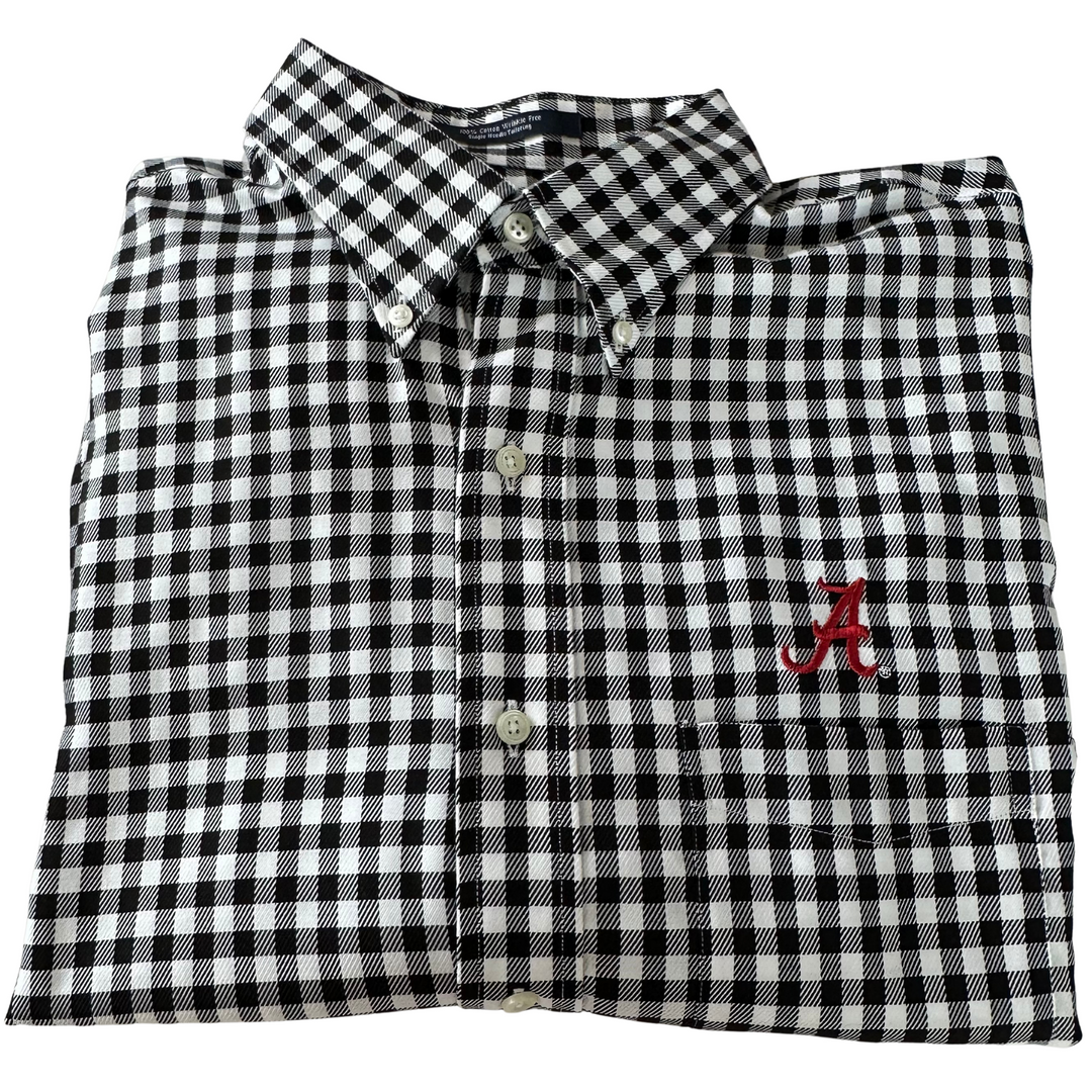 The Shirt Shop Wrinkle Free Button Down- Black Checker (Script A)