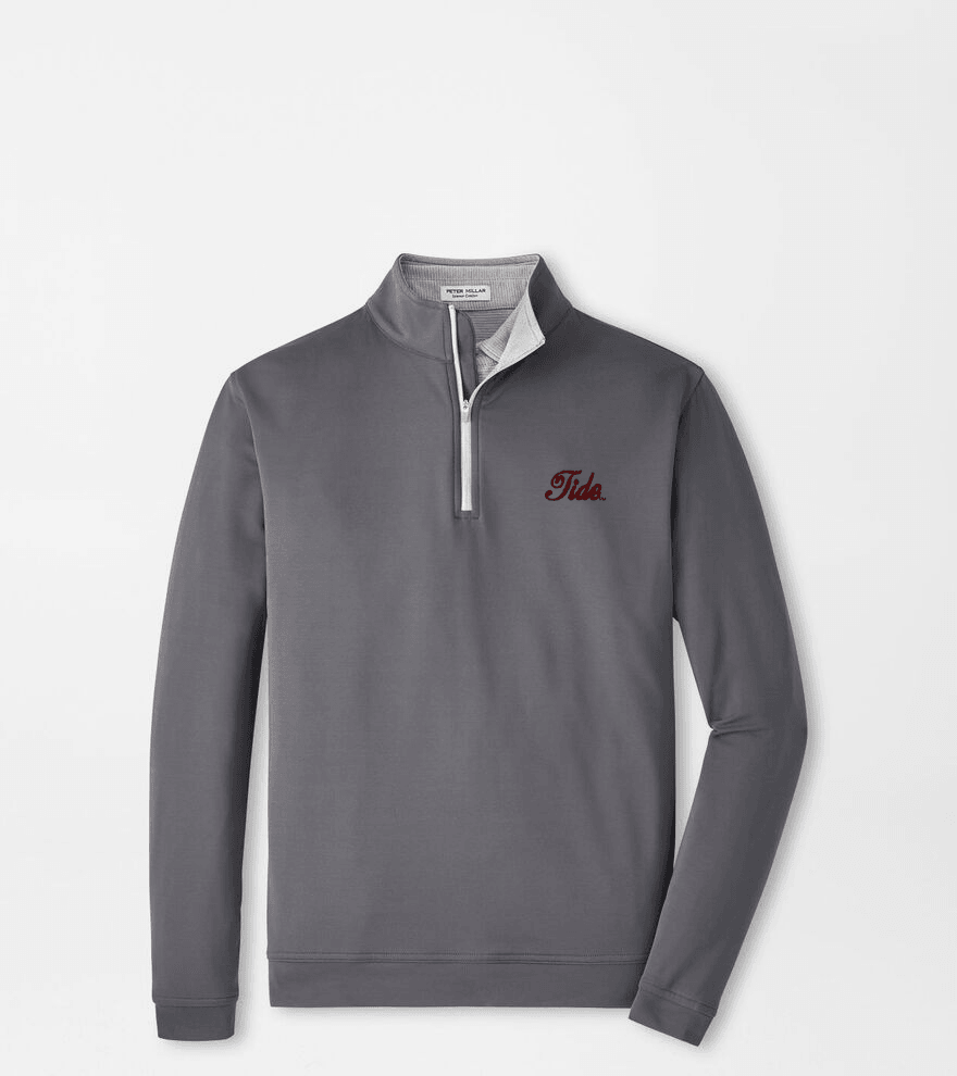 Peter Millar Solid Perth Quarter Zip- Iron (Tide Script)