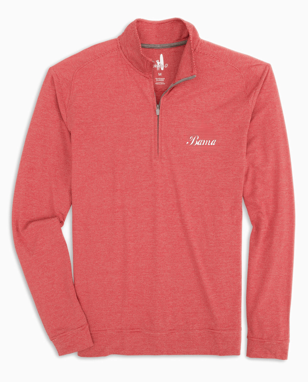 Johnnie-O Vaughn Quarter Zip- Crimson (Bama Script)
