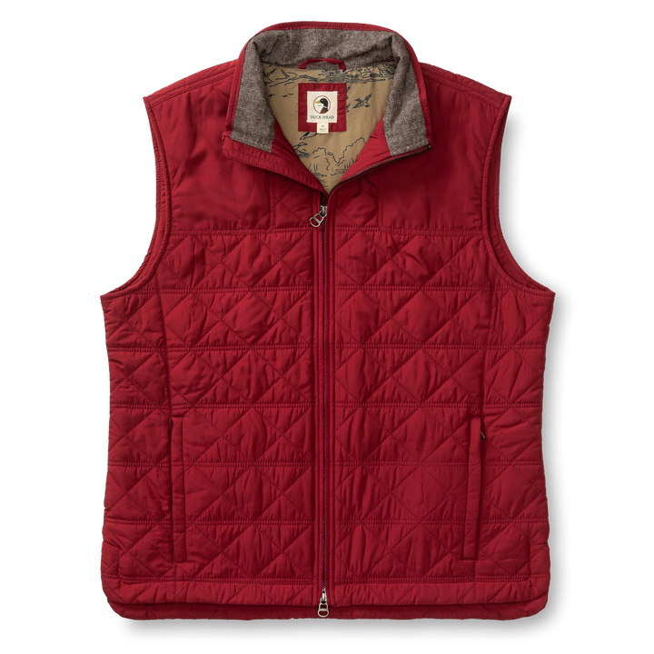 Duck Head Fremont Sport Performance Quilted Vest- Deep Red