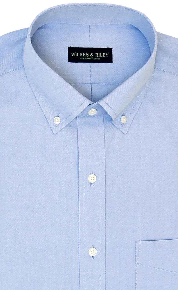 pinpoint button down dress shirt Wilkes & Riley Button Down Dress Shirt (Blue) 17.5x6/7 / Blue B.D