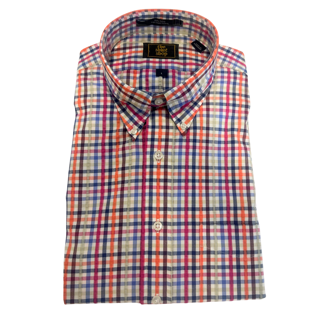 The Shirt Shop Seersucker Wrinkle Free Button Down - Brant