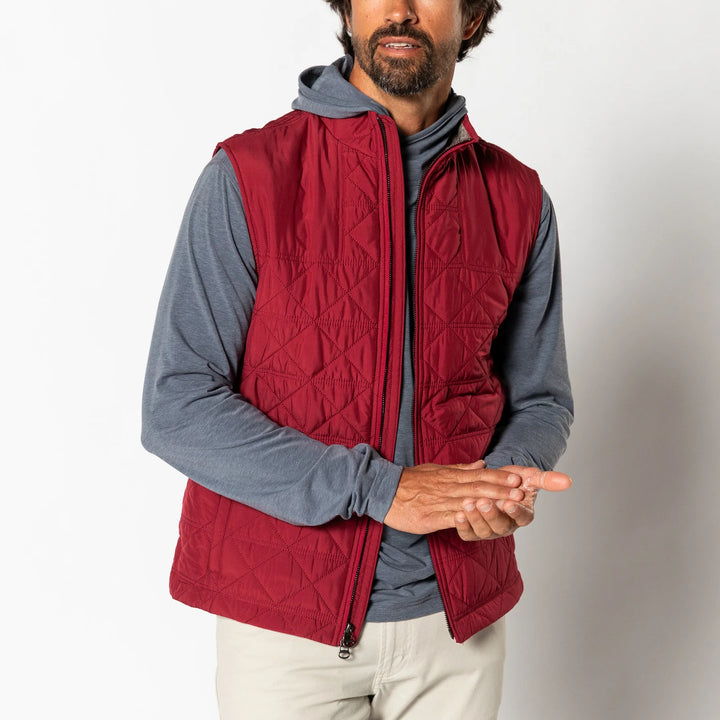 Duck Head Fremont Sport Performance Quilted Vest- Deep Red