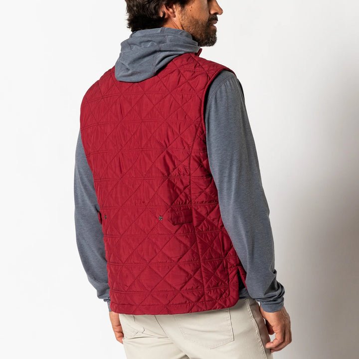 Duck Head Fremont Sport Performance Quilted Vest- Deep Red