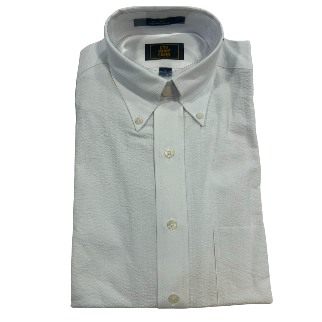 The Shirt Shop Seersucker Button Down - White