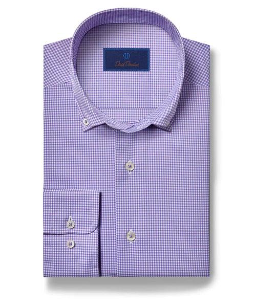 David Donahue Lilac Gingham Sport Shirt