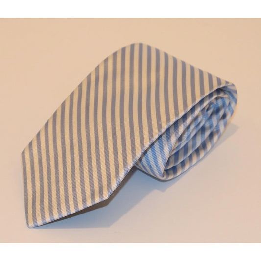 R. Hanauer Tie - Carolina Blue Sherman Stripe