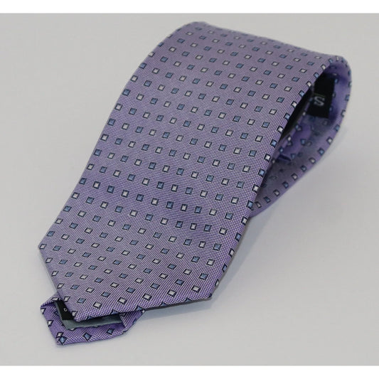 The Shirt Shop Tie - Purple with Blue/White Squares