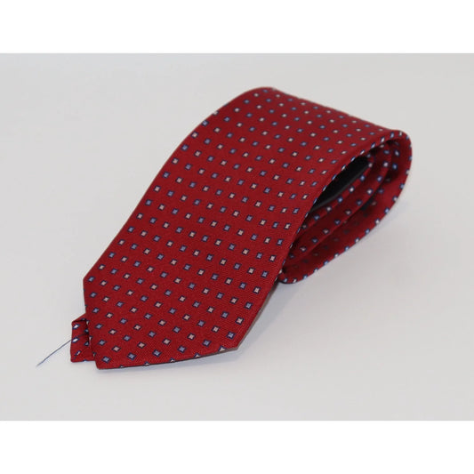 The Shirt Shop Tie - Red with White/Blue Squares