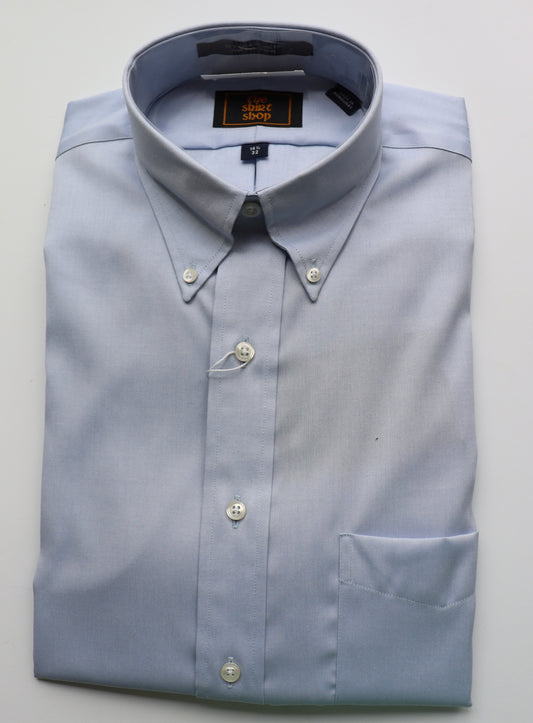 The Shirt Shop Dress Shirt - Blue Button Down (Average Sleeve Length)