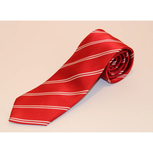 The Shirt Shop Tall Tie - Crimson with Double Bar Stripe