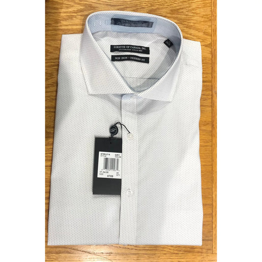 Forsyth of Canada Dress Shirt - White with Gray Dot