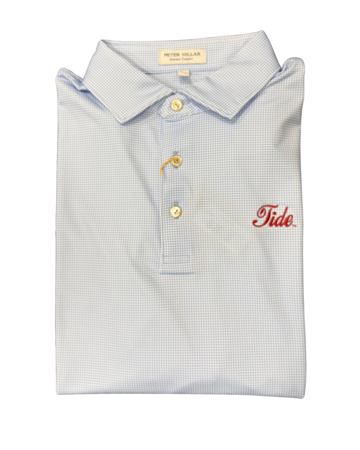 Peter Millar Border Polo- Cottage Blue (Tide Script)