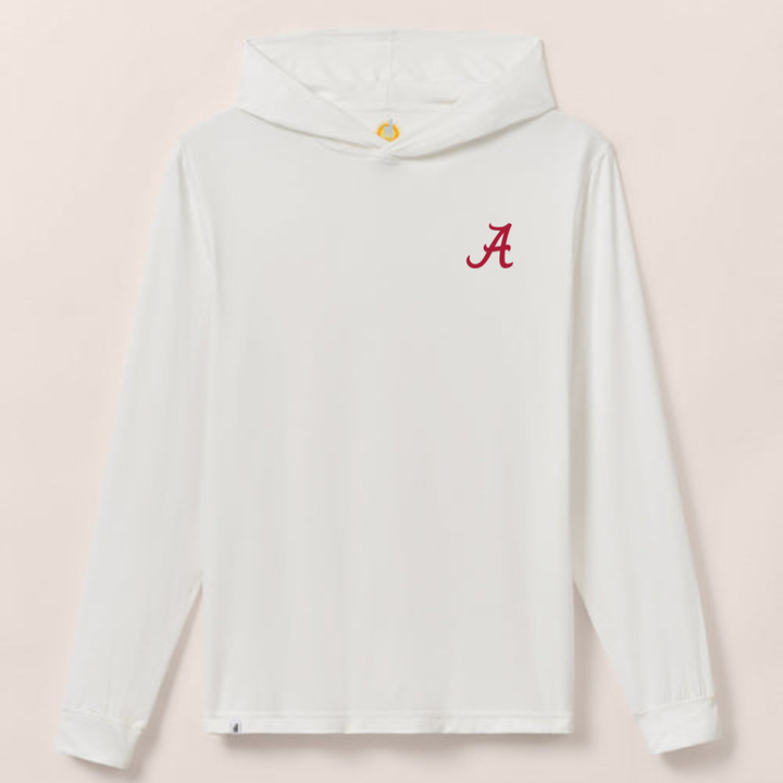 Johnnie-O Talon Featherweight Performance Hoodie- White (Script "A")