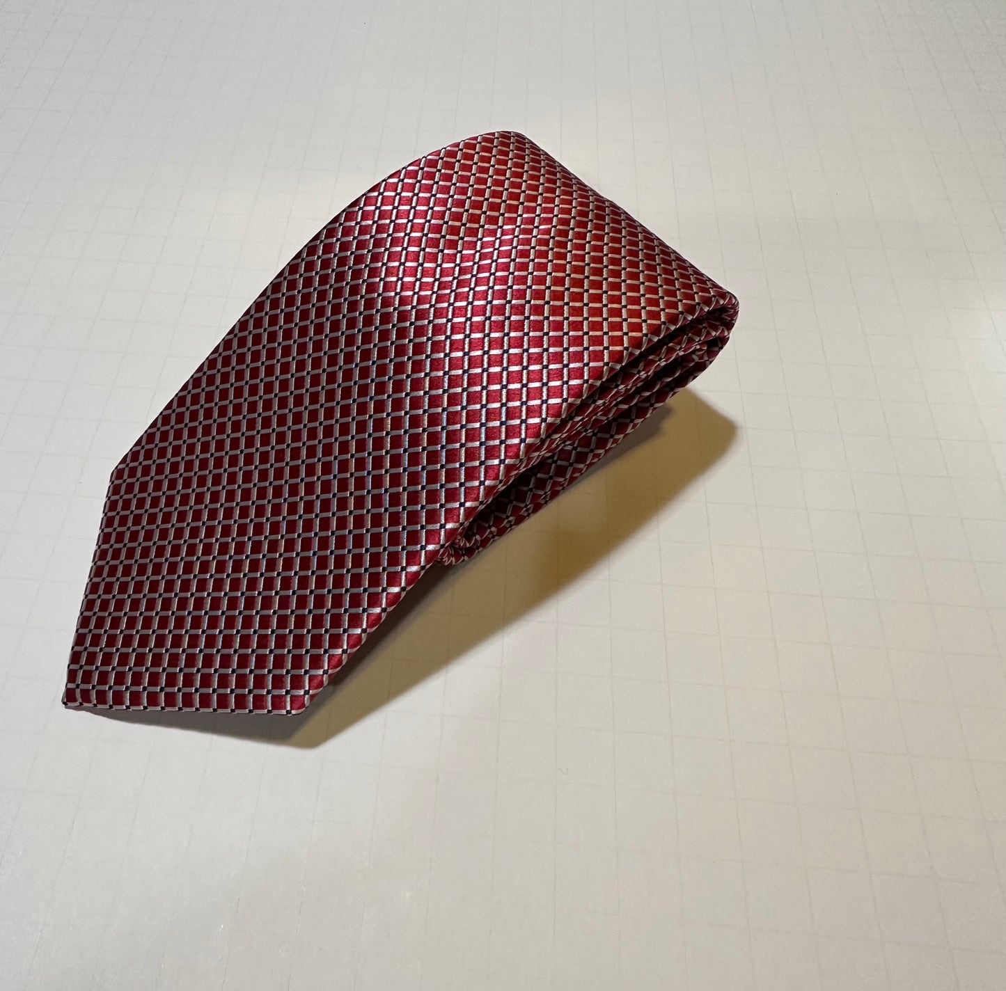 The Shirt Shop Tie Red with Small White/Black Grid