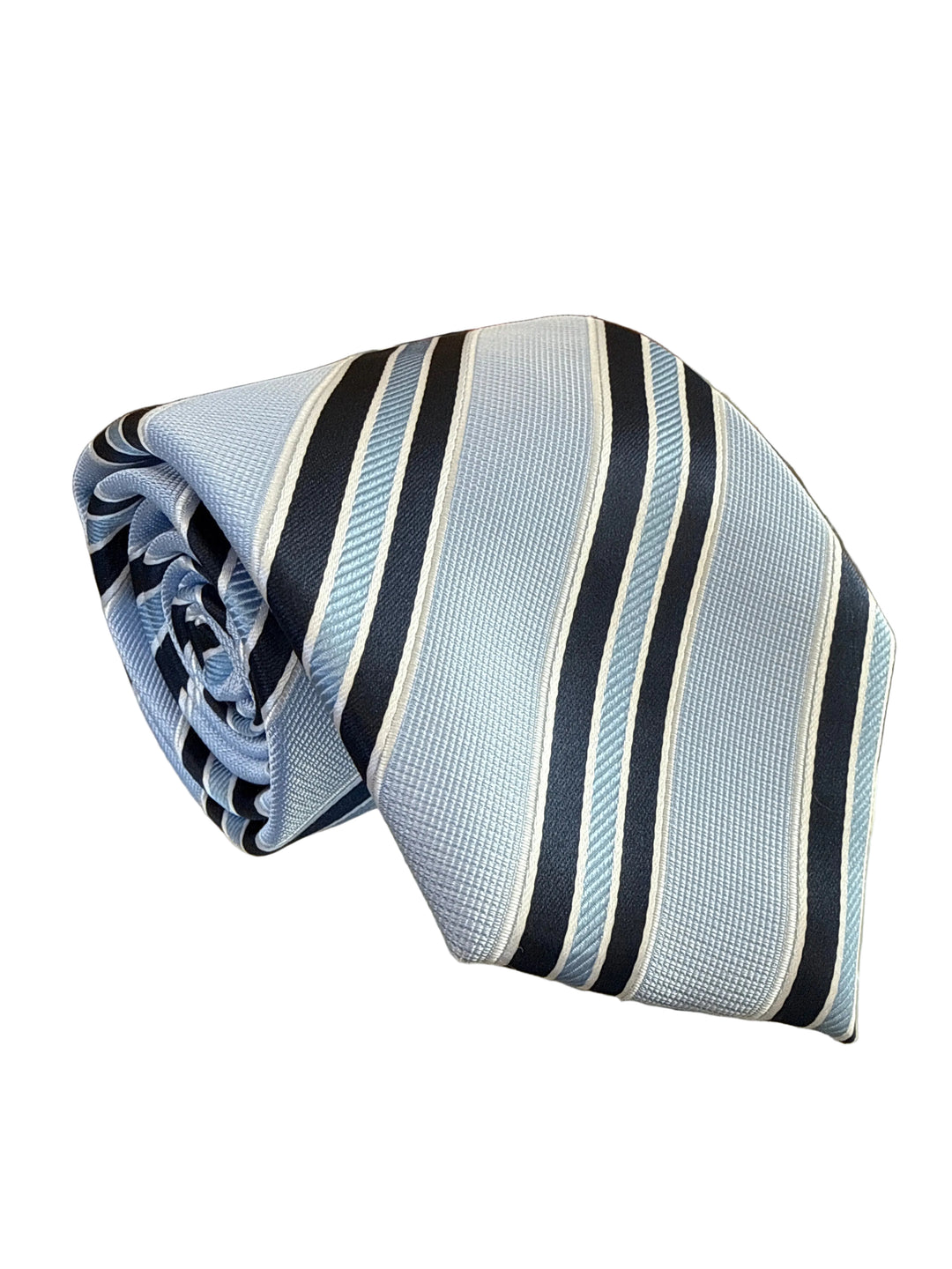 The Shirt Shop Tall Tie- Lt. Blue with Navy/White Stripe