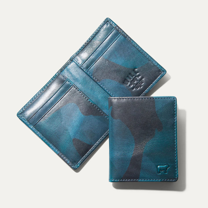 Will Leather Goods Military Blue Front Pocket Wallet