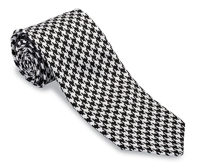 R. Hanauer Tie - Large Black Houndstooth