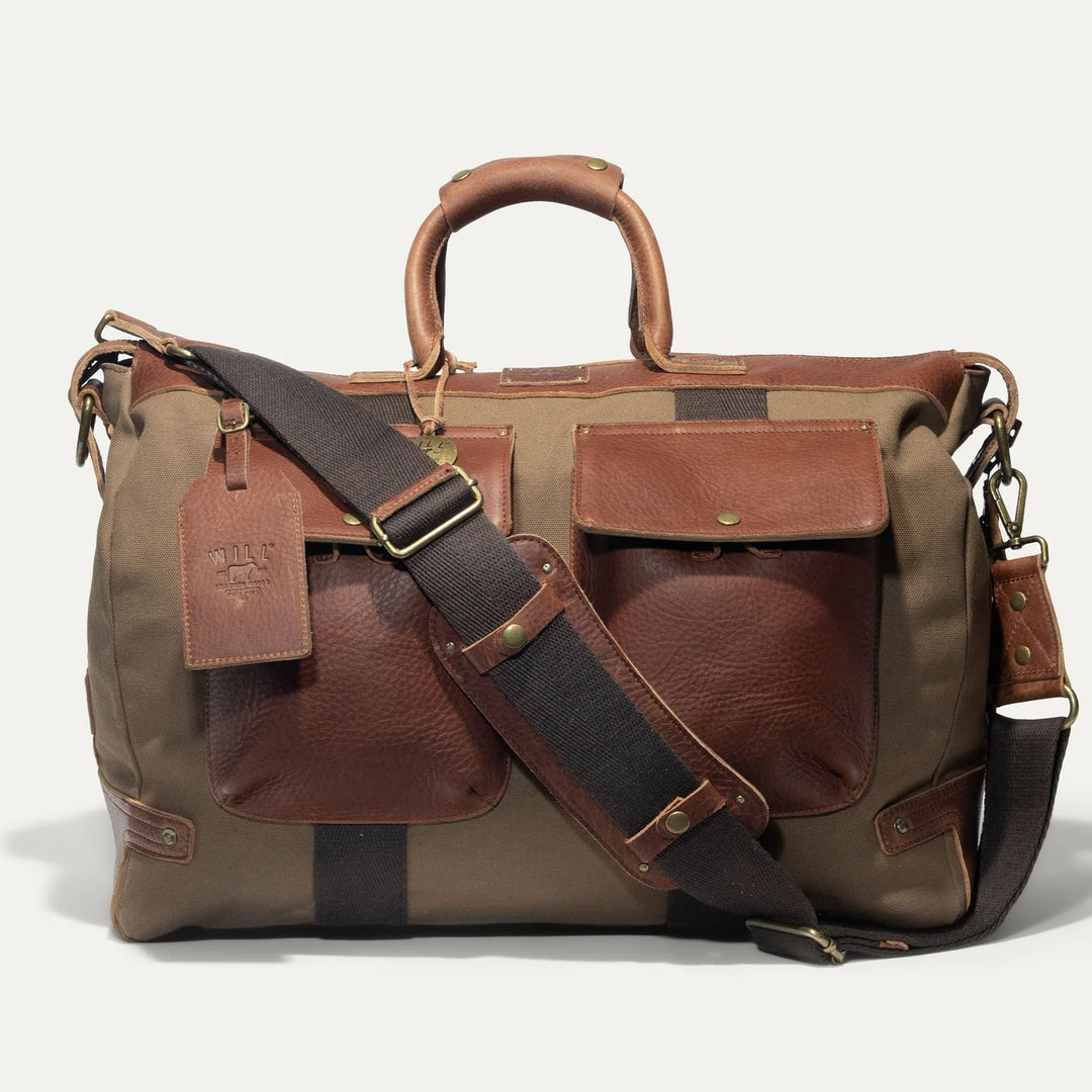 Will Leather Goods Canvas and Leather Duffle - Tobacco/Cognac