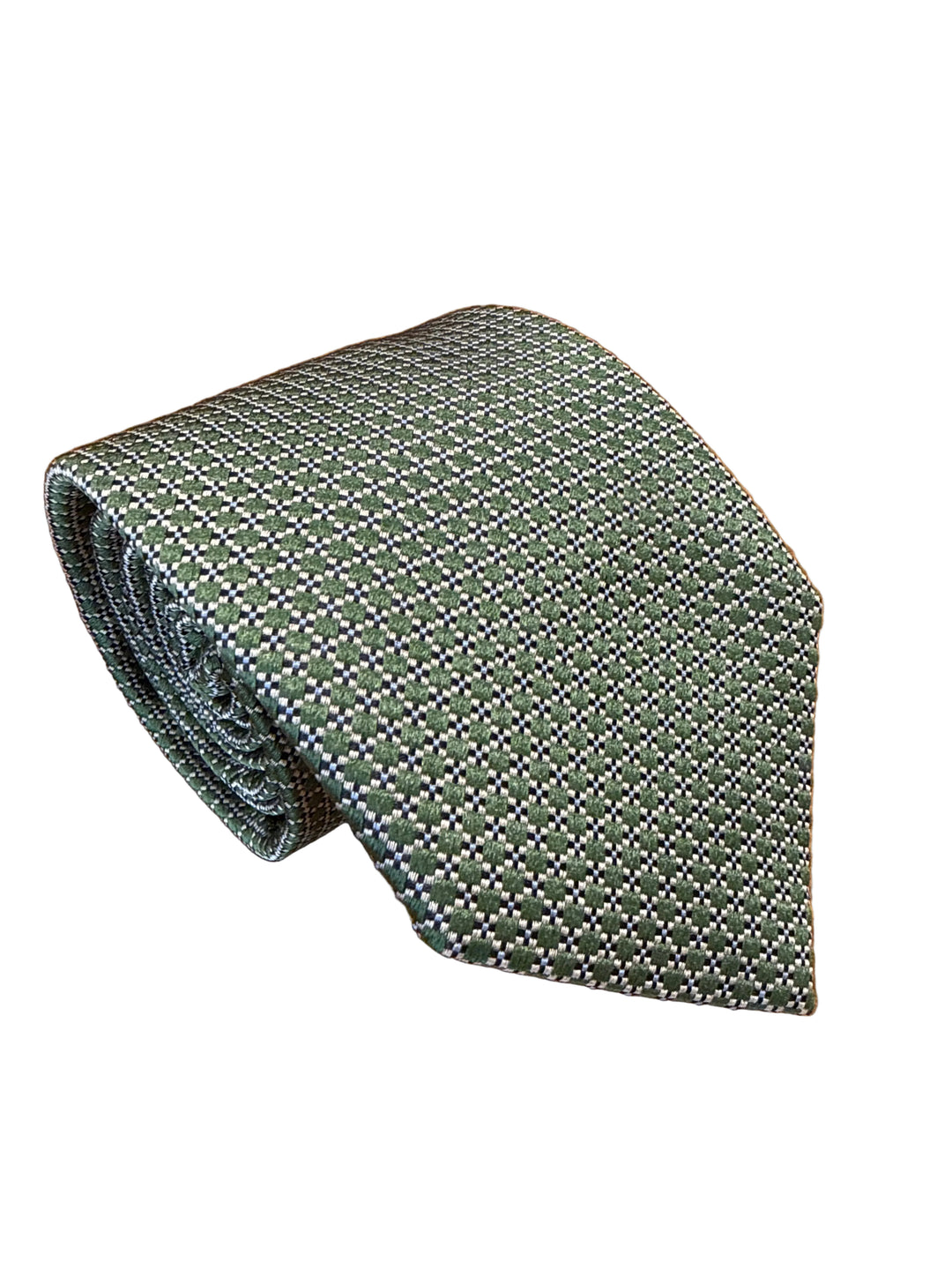 David Donahue Tie- Green Checkered