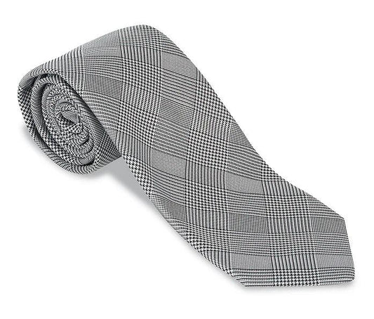R. Hanauer Tie - Black & White Glen Plaid