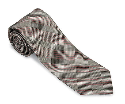 R. Hanauer Tie - Black & Cardinal Glen Plaid
