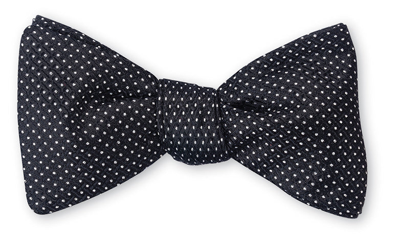 R. Hanauer Bow Tie - Black Runnymede Pin Dots (Pre-Tied)